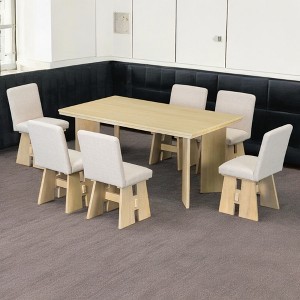 7-Piece Dining Table Set with 6 Upholstered Chairs, Solid Wood Farmhouse Design, Space-Saving, Modern Style for Dining Room - 1 of 4
