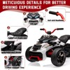 12V 3 Wheeler Kids Electric Ride on Truck & ATV Motorcycle, 2x55W Motor, 7MPH, 2 Speeds, LED Lights, Music - 4 of 4