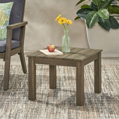 Minimalist Wooden Console Table,Solid Acacia Entryway Table with Slatted Top,Modern Sofa Side Table for Living Room or Patio-Maison Boucle