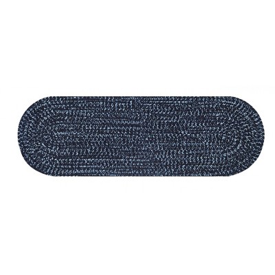 24" x 72" Chenille Tweed Collection Navy & Smoke Blue Reversible Indoor Area Utility Runner Rug - Better Trends