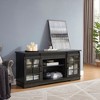 59" TV Stand for TVs up to 65", Sliding Glass Door Media Console with Adjustable Shelves, Large Storage Cabinet and TV Desk Rack for Living Room - 4 of 4