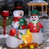 TopComfy Decorative Holiday Scene Props Christmas Inflatable Snowman Family Blow Up Snowman Family for Yard Decor, Multicolored, 12.61"*7.09"*13.79" - 2 of 4