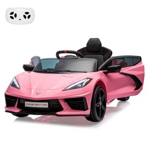 Acekool 12V Licensed Corvette Kids Ride-On Car with Remote, LED Lights, Music, Dashboard – Battery Powered Toddler Sports Car - 1 of 4