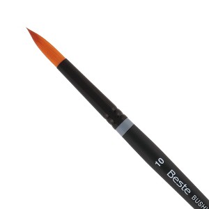 Creative Mark Beste Golden Taklon Bushy Round, #10 Artist Paint Brush, Professional Watercolor Brushes, For Acrylic Painting, Short Handle, Sharp - 1 of 4