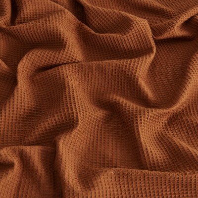 Terracotta Cotton Lightweight Waffle Weave Queen Blanket