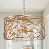 LNC Unique 4-Light 15.5" Modern Drum Small Chandelier,Antique Brass - 2 of 4