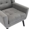 Modern Soft Linen Material Ergonomics Accent Chair Living Room Chair Bedroom Chair Home Chair With Black Legs For Indoor Home - 3 of 4