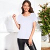 Anna-Kaci Women's Short Sleeve Crew Neck All-Over Sequin Embellished Top Stylish Sparkling Blouse - 2 of 4
