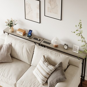 Narrow Console Table, Behind Couch Table for Living Room, Slim Sofa Table with Metal & MDF, Industrial Hallway Table for Entryway, Foyer - 1 of 4