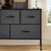 5-Drawer TV Stand, Modern Dresser Organizer with Wood Top & Sturdy Metal Frame, Fabric Storage Chest for Bedroom, Entryway, Nursery, Dark Gray - 4 of 4