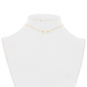 Bella Silver Sterling Silver Three Station Freshwater Pearls Choker - Gold Plated - Gold - 12+3 Inch - 1 of 3