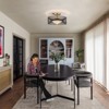 LLHZSY Matte Black Gold Modern Ceiling Light LED Semi Flush Mount Fixture with Reticulate Frame - 12 3/5" - 3 of 4