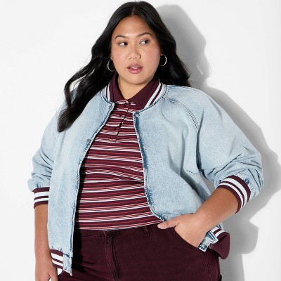 Women's Denim Varsity Jacket - Wild Fable™