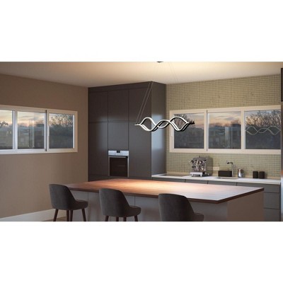 Bleecker 42W LED Matte Black Linear Chandelier