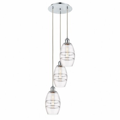 Vaz - 3 Light Cord Hung Multi Pendant In Industrial Style-25.13 Inches Tall and 12.38 Inches Wide