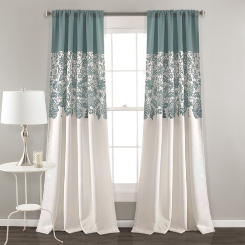 Estate Garden Print Room Darkening Window Curtain Set 84 X52