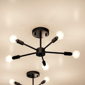 Urban Ambiance Luxury Mid-Century Modern Ceiling Light 5.625''H x 16''W,  Midnight Black Finish,  Albuquerque Collection, UHP4348 - 1 of 4