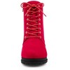 BLISSFUL STEP Women's Round Toe Lace Up Chunky Heel Combat Boots - 3 of 4