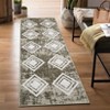 Washable Modern Geometric Grid Rug Non Slip Low Pile Rug Soft Contemporary Throw Floor Cover Foldable Indoor Carpet for Living Room Bedroom - 2 of 4