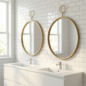 Spassway Gold Circle Decorative Wall Mirrors Metal Frame Bathroom Mirrors for Over Sink Mirrors for Bathroom Entryway Bedroom Living Room - 1 of 4