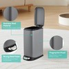 3.2 Gallon Slim Trash Can with Removable Inner Bucket, Stainless Steel Garbage Bin with Soft-Close Lid, Step Trash Can for Kitchen, Bathroom - 3 of 4