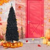 Tangkula 6FT Artificial Full Black Christmas Tree Slim Pencil Tree Seasonal Holiday Decoration for Home Office & Party - 4 of 4