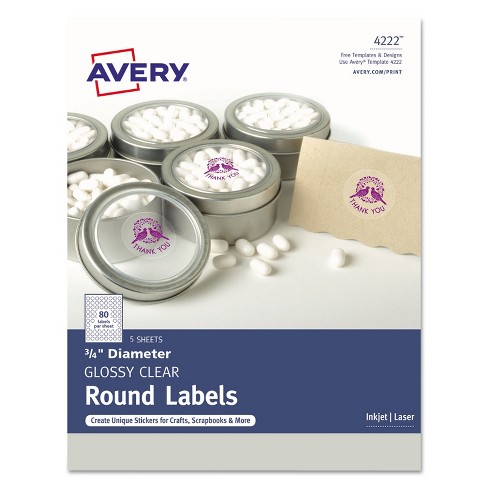 2 inch Circle labels, clear color circular labels for laser and inkjet  printing