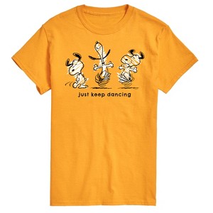 Men's - Peanuts - Snoopy Just Keep Dancing Sketch Short Sleeve Graphic T-Shirt - 1 of 4