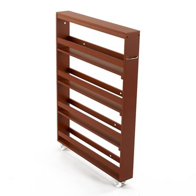 The Lakeside Collection Hidden Spice Rack - Can Storage on Wheels for In Between Fridge & Counter