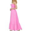 LA LEELA Women's Tube Dress Top Maxi Casual One Size Magenta Solid - 2 of 3