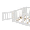 SEVOBAL Kids Bedroom Twin Size Floor Bed Frame With Safety Guardrails Door Removable Slats No Box Spring Needed for Kids, White, 78.15"*19.29"*4.92" - 3 of 4