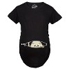 Maternity Baby Peeking T Shirt Funny Pregnancy Tee For Expecting Mothers - Crazy Dog Maternity T Shirt - 2 of 4