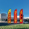 VEVOR Open Flags with Pole Kit, Advertising Feather Flag Kit, 3 Flags (Open, Look, Welcome), 3 Poles, 3 Ground Stakes, Swooper Flags, Yellow - 2 of 4