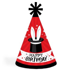 Big Dot of Happiness Ta-Da, Magic Show - Cone Happy Birthday Party Hats for Kids and Adults - Set of 8 (Standard Size) - 1 of 4