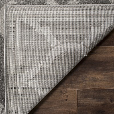 Trellis Elegance 8' x 10' Gray Synthetic Easy-Care Area Rug