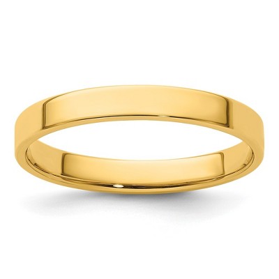 Black Bow Jewelry 3mm 14K Rose, White, or Yellow Gold Lightweight Flat Standard Fit Band