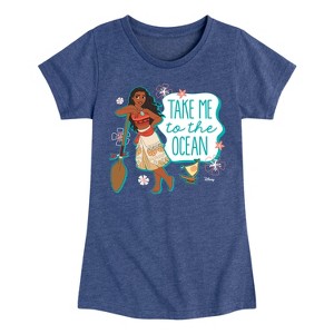 Girls' - Disney Princess - Moana Take Me To The Ocean Fitted Short Sleeve Graphic T-Shirt - 1 of 4