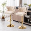 Set of 2 Upholstered  Swivel Bar Stools With Back and Footrest-ModernLuxe - 2 of 4