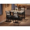 Garvee Dining Table Set for 4 with Wood Table Top and 4 Upholstered Chairs for Small Space, Kitchen, Apartment, Rustic Gray - 3 of 4