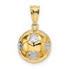 Black Bow Jewelry 14k Yellow Gold & White Rhodium 3D Hollow Soccer Ball Pendant, 13mm - 3 of 4