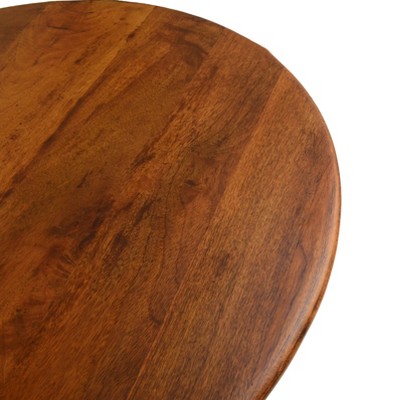 30" Round Elm and Black Reclaimed Wood Dining Table