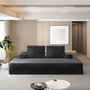 Dolonm 86.6" Boneless Compressed Sofa，Chenille 3-in-1 Convertible Bed/Chaise/Game Mat，No Assembly，for living room/bedroom - 1 of 4