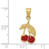 Black Bow Jewelry 14k Yellow Gold Red Enameled Cherries Pendant - 4 of 4