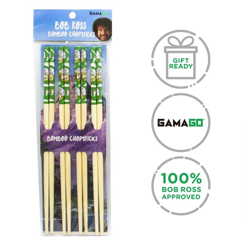 GAMAGO Bob Ross Cast Bamboo Chopsticks | Set of 4, 4 of 5