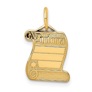 Black Bow Jewelry 14k Yellow Gold Engravable Diploma Charm or Pendant, 12mm - 1 of 4