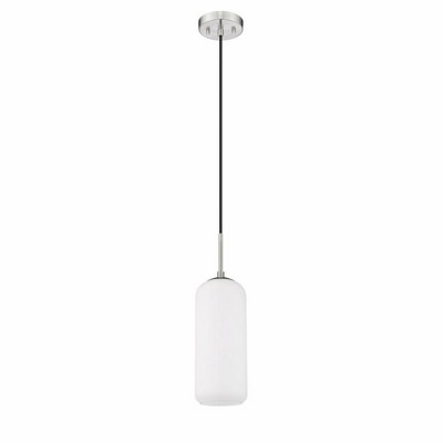 Monty 17" Brushed Nickel and Glass LED Pendant Light