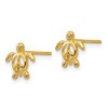 Black Bow Jewelry Kids 8mm Open Peace Sign Turtle Post Earrings in 14k Yellow Gold - 2 of 4