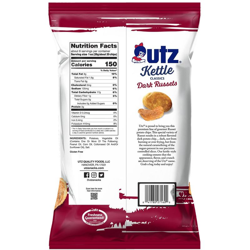 Utz Kettle Classics Dark Russets Potato Chips - 7.5oz, 2 of 3