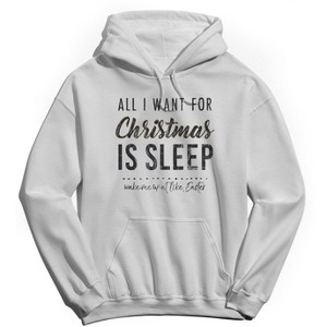 Rerun Island Men's Christmas All I Want Long Sleeve Graphic Cotton Hoodie - 1 of 1