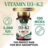 Vitamin D3 5000 IU with K2 100 mcg | K2 MK-7 with D3 Vitamin Supplement, Supports Immune, Heart, Joint, Teeth & Bone Health - 60 Tablets - 2 of 4